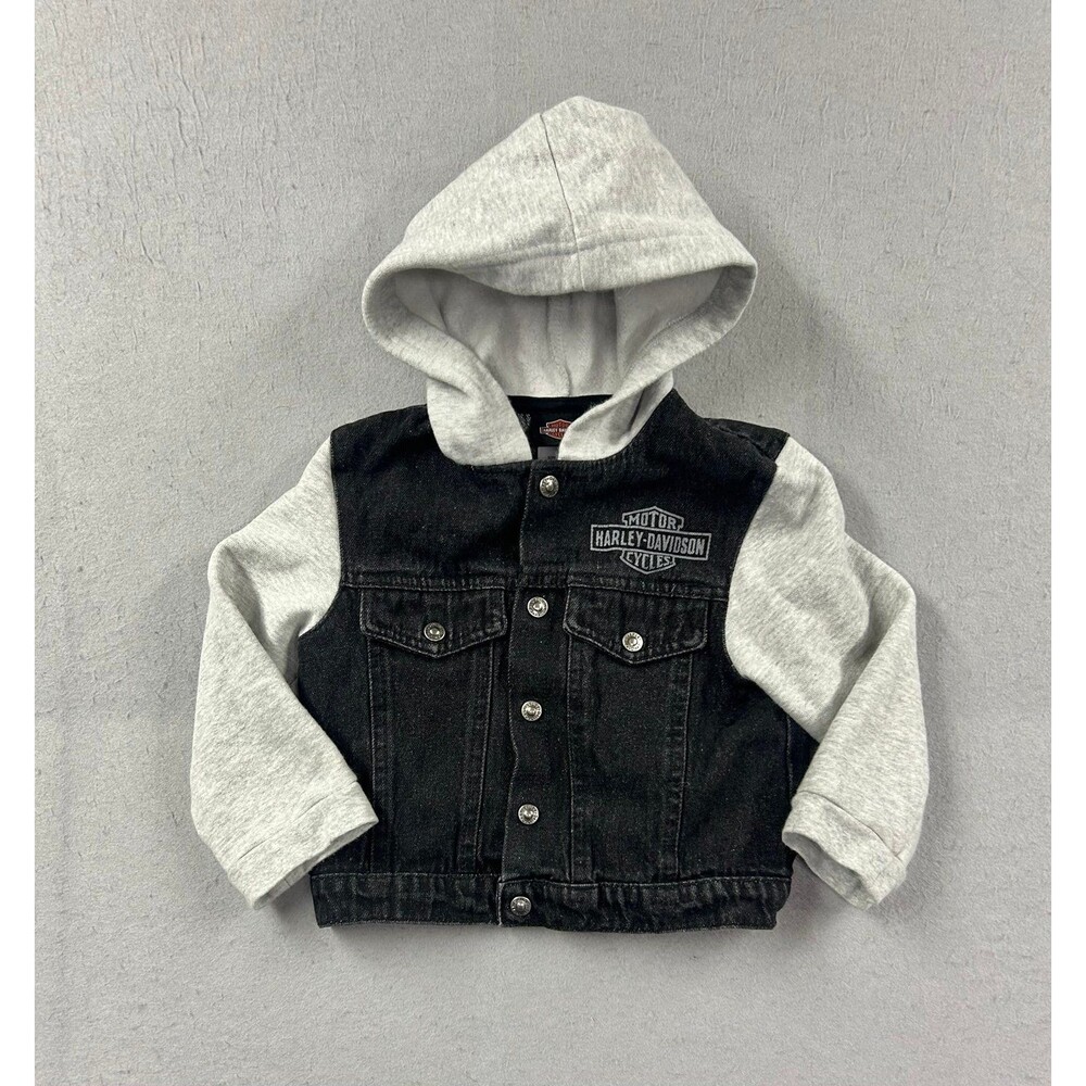 Toddler Harley Davison Denim Hoodie 2/3T Black